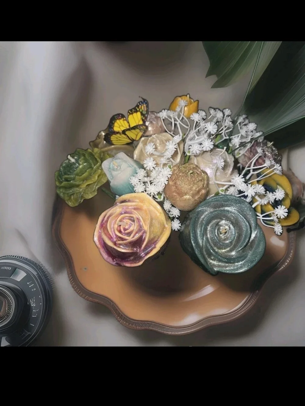 Stunning Realistic Dozen  Wax Candles Bouquet